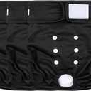 Wegreeco Washable Female Dog Diapers Highly Absorbent Reusable Diapers for Dog in Heat Dog Period Diapers, 3 Pack (Black, XLarge)