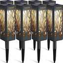 TomCare Solar Lights Outdoor Upgraded Bright Solar Pathway Lights Bigger Size Decorative Solar Waterproof Solar Powered Led Landscape Garden Lighting for Path Yard Walkway, 8 Pack