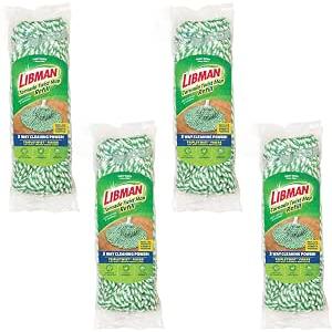 Libman Tornado Mop Refills | Self Wringing | Cotton Mop Head | Twist | Twist Head Replacement | Machine Washable | 4 Self Wring Heads | Direct Replacement Heads for The Tornado