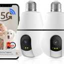 Light Bulb Security Camera, 5G/2.4GHz Lightbulb Security Cameras Wireless Outdoor for Home Security, Smart AI Motion Detection, US-Based Cloud Storage, 911 Calling Color Night Vision (2 Pack)
