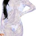 HUUSA Women's Sheer Cover Up Dress Sexy Swimwear Mesh Bikini Long Sleeve See Through Resort Wear 2025 Trendy (XL)