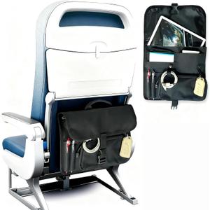 Airplane Seat Storage Pocket, International Travel Essentials, Airplane Pocket Organizer, Airplane Travel Accessories, Removable Toiletry Bag Designed