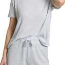 Mad Dog Women's Waffle Knit Pajama Set  Short Summer Pajamas with Shorts - Soft Comfy PJ - Breathable Loungewear Size S-XXL (White, L)