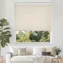 ChrisDowa Cordless Free-Stop 100% Blackout Blinds for Windows, Roller Windows Shades with Thermal Insulated, UV Protection Fabric for Living Room, Office and Home.Beige,32" W X 72" H