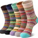 2 x Loritta Wool Socks for Women Warm Winter Socks Knit Crew Calf Hiking Boot Sock Stocking Stuffers Gifts
