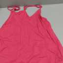 Muchpow Women's V Neck Sleeveless Romper Summer Casual Loose Spaghetti Strap Short Overalls Jumpersuit with Pockets (Rose Red, Small)
