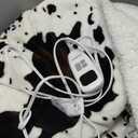 blunique Heated Blanket Throw Blanket Fast Heating Electric Blanket, Soft Flannel Heated Throw with 10 Time Settings,10 Heating Settings, Warm Gifts for Women & Mom & Grandma (50"x60"Cow Print White)