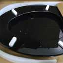 Angel Shield Toilet Seat with Zinc Alloy Hinges Quiet-Close Quick-Release Wood Molded UV Lid Easy Clean(Elongated,Black)