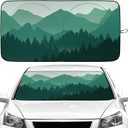Mountains and Forest Car Windshield Sun Shade Foldable Sunshade Front Window Cover Sun Visor Protector Accessories (59x27.5 inches)