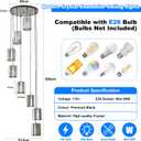 OKELI Modern Long Crystal Chandeliers for High Ceilings, 8-Light Long Black Crystal Pendant Light, Large Round Chandelier High Ceiling Mount for Entryway, Staircase, Foyer
