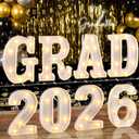 Graduation Decorations 2026, 8 Pcs Marquee Light Up Letter Grad 2026 Sign, Graduation Centerpieces for Table, Class of 2026 Decorations for College High School, Lighted Grad Party Decor