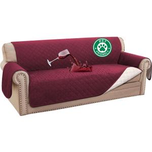 Turquoize 100% Waterproof Couch Cover Sofa Covers Washable Couch Covers for 3 Cushion Couch Pet Friendly Triple Non-Slip Couch Cover for Dogs Furniture Covers for Pets, Kids,Dog (Sofa 70", Burgundy)