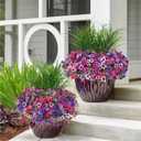 Artificial Flowers,14 Bundles UV Resistant Fake Flowers Daisy with Greenery Plants Wheat grass,Faux Outdoor Flowers for Spring Summer Decoration, Outdoor Faux Plants Home Window Porch Patio Yard