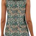 KISSMODA Womens Summer Tank Tops Casual Sleeveless Solid Printed Tunic Top Loose Fit V Neck Shirts (Small, Armygreen1)