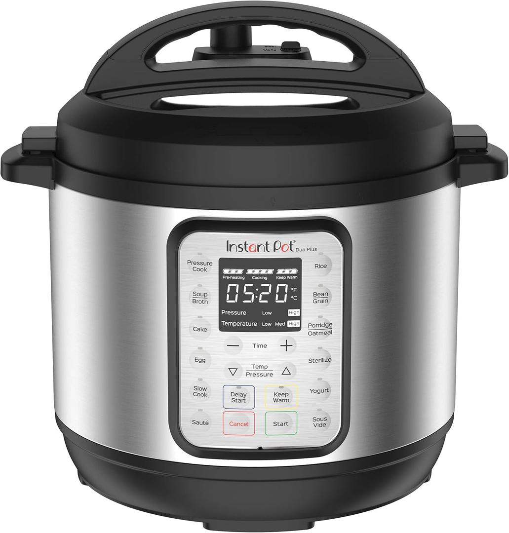 Instant Pot Duo Plus 9-in-1 Multicooker, Pressure Cooker, Slow Cook, Rice Maker, Steamer, Sauté, Yogurt, Warmer & Sterilizer, Includes App With Over 800 Recipes, Stainless Steel, 3 Quarts