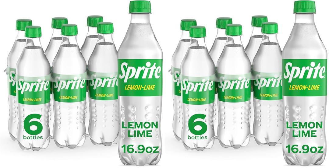 Sprite Lemon Lime Soda Soft Drinks, 16.9 fl oz, 12 Pack, Best By 02/16/26