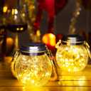 ROSHWEY 4 Pack Solar Lanterns Outdoor Waterproof, Gifts for Women 30 LED Garden Decor Hanging Solar Lights Decorative Backyard Decorative Lighting for Patio Trees Pathway Yard