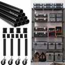 Thyle 4 Pack 36''Wire Shelving Poles, Rack Posts Replacement,Black