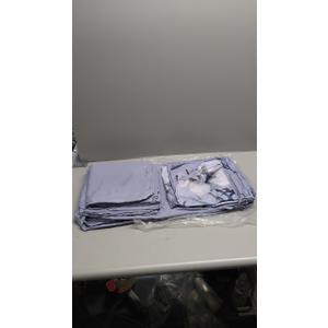 Luxudecor Floral Comforter Set Queen Size 7 Piece, Blue Flower Bed in a Bag, Elegant Gradient Floral Comforter with Sheet Set, Soft Seersucker Microfiber Bedding Set for All Season (Blue, 90"x90")
