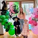 Witch Party Decorations Pin The Bow Birthday Party Games Birthday Party Decorations Pink and Green Poster with 24 Bow Stickers for Witch/Birthday/Sisters Party Wall Decorations Supplies