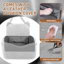 Dog Car Seat for Small/Medium Dogs Up to 30 lbs, Memory Foam Dog Booster Car Seats with Waterproof PU Cover, Pet Seat with Storage Pockets & 2 Safety Belt for Travel(Grey)