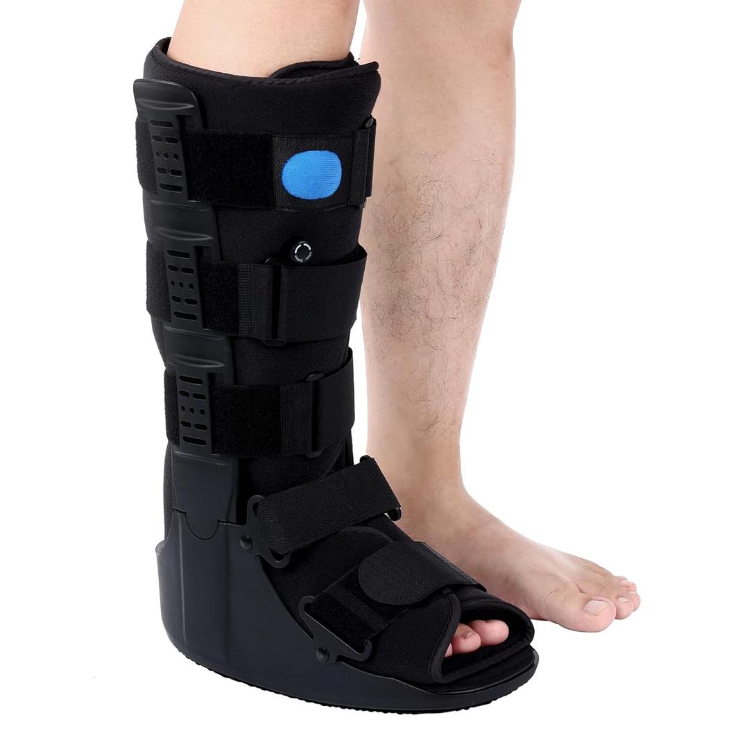 Tall Inflatable Walking Boot, Air Cam Walker Fracture Boot Orthopaedic boot for Sprained Ankle, Air Walker Brace for Broken Foot Achilles Tendon Injury Black (Medium)