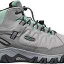 KEEN Kids Targhee 4 Mid Height Durable Comfortable Waterproof, 1 Big Kid, Alloy/Granite Green