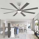 72 inch Brushed Nickel Modern Ceiling Fans with Lights and Remote, Indoor/Outdoor Ceiling Fan for Living Room Patio, 6 Speed Reversible Quiet DC Motor, 3 CCT, Dual Finish Blades