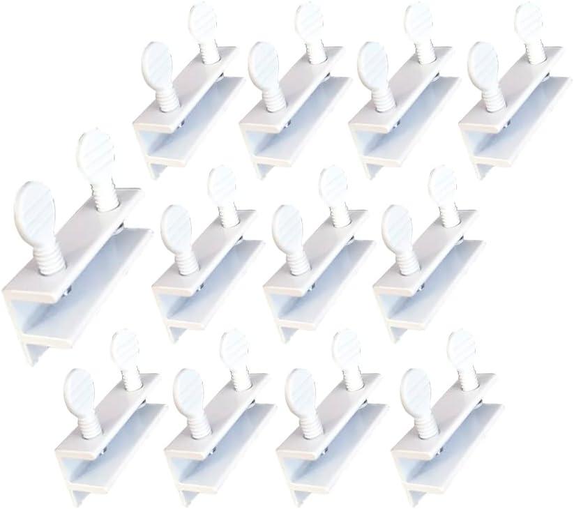 QCAA Sliding Window Security Lock, Child Proof Lock, Aluminum, White, 12 Pack 