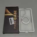 Compatible with Samsung Galaxy S22 & S23 Ultra Case with 360Rotatable Magnetic Ring Stand, Compatible with Mag-Safe Military Protection Shockproof Transparent Phone Case, Clear