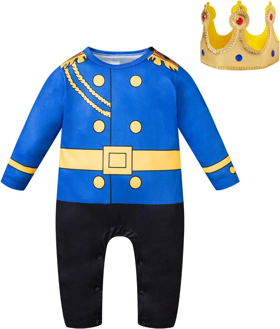 Baby Unisex Costume Jumpsuit for Toddler Boys Girls Halloween Dress Up Party (0-3 Mothes, Black)