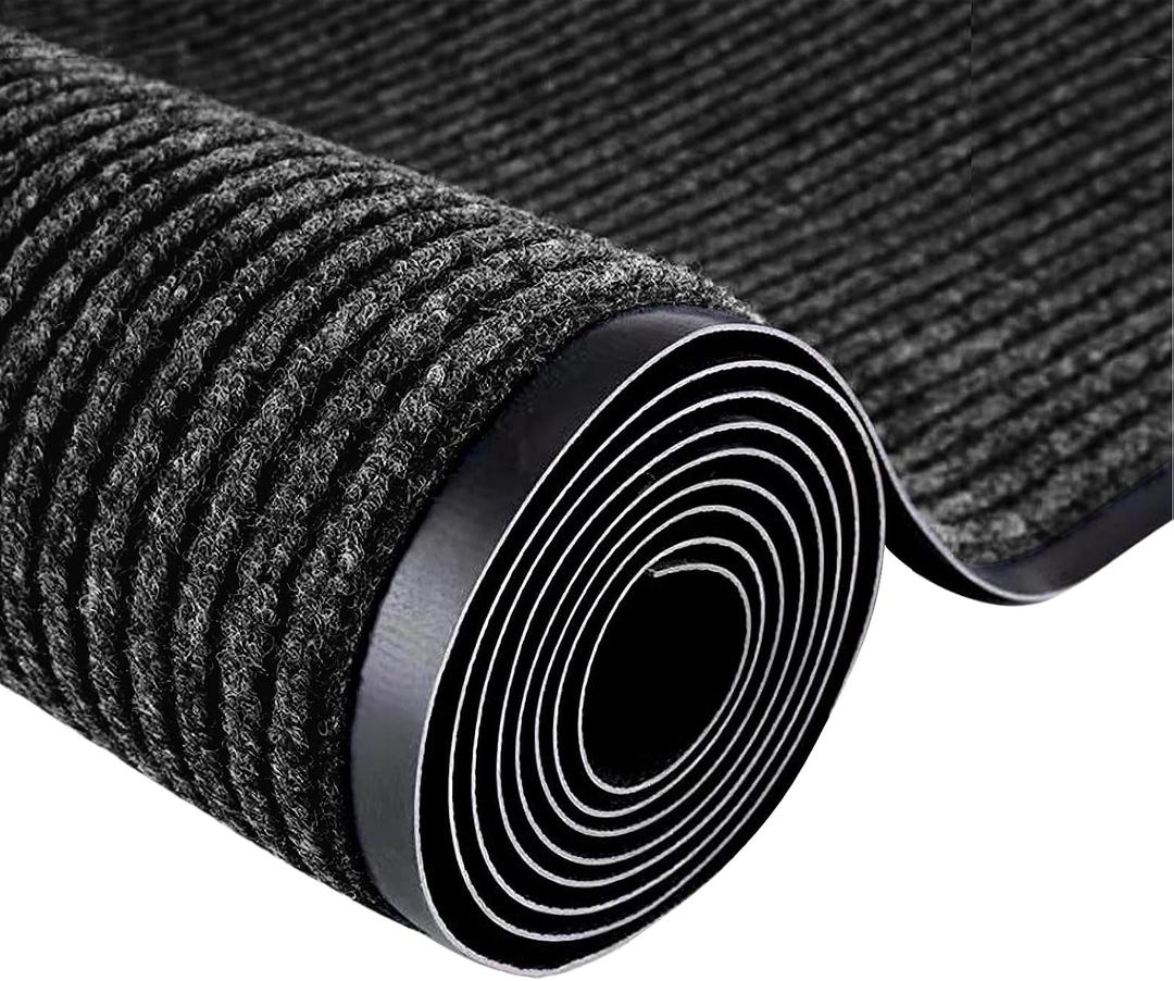 Commercial Runner Rug, 3 x 10 FT Entrance Floor Mat Area Rugs Hallway Carpet with Non-Slip PVC Backing Indoor Outdoor Home Doormat for Office Balcony Corridor Kitchen Garage (Black), 2'11" x 9'10"