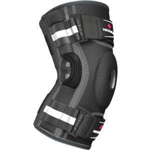 NEENCA Professional Knee Brace for Knee Pain, Hinged Knee Support with Removable Dual Side Stabilizers, Strong Stability for Joint Pain Relief, Arthritis, Meniscus Tear, ACL, PCL, MCL, Runner, Workout (Large, Black-Single)