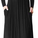 GRECERELLE Womens Long Sleeve V Neck Casual Button Maxi Dress 2025 with Pockets (XX-Large, 01 Black)