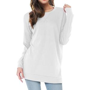 Womens Fall Long Sleeve Cotton Loose Comfy Casual Tunic Tops, L