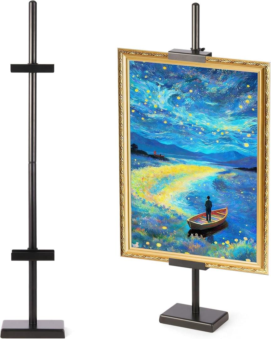1pcs Adjustable Tabletop Easel Stand for Picture Frames, Picture Easels for Display, Gold Easel, Picture Frame Stand, Adjustable Art Easel.(30inch,Black)