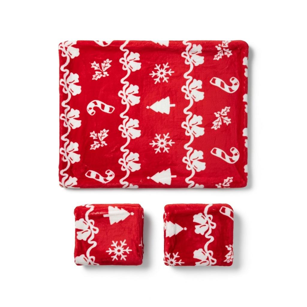 Bedsure Fluffy Christmas Comforter Set Queen pink Christmas Bedding with Candy Cane, Warm Fleece Bed Sets for Winter, 3 Pieces, 1 Soft Plush Shaggy Comforter with 2 Pillowcases