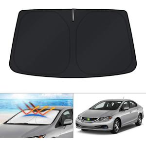 KUST Windshield Sun Shade for 2006-2015 Honda Civic Accessories, Custom Fit 4 Layers Car Honda Civic Front Window Sunshade Foldable Sun Visor Protector Blocks UV Rays Keep Your Car Cooler