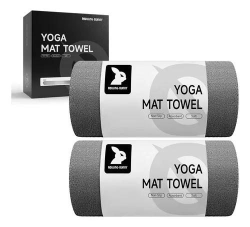 2 Pack Hot Yoga Towel with Grip Dot，Stickyfiber Yoga Mat Towels Non Slip for Hot Yoga,Absorbent Microfiber Sweat Anti-Slip Cover,Bikram,Pilates,Exercise,Fitness
