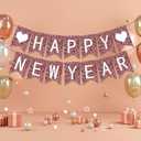 Meanplan 124 Pcs DIY Letter Banner Glitter Customizable Banner Reusable Happy Birthday Party Decor Including 110 Letters and Numbers 5 Rope for Men Women Bunting Shower Birthday Party(Rose Gold)