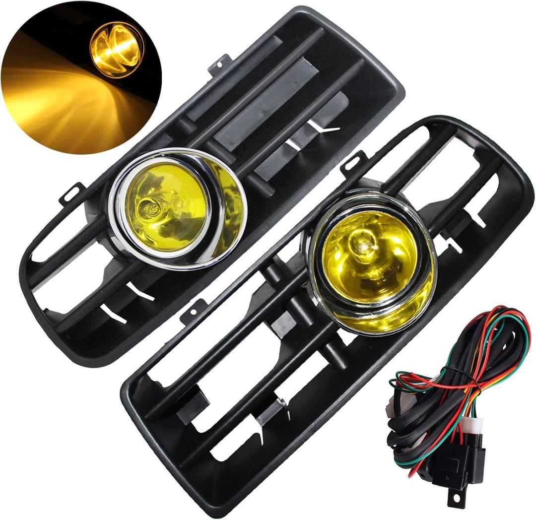 Front Bumper Grill for V-W Mk4 Jetta Golf GTI 1998-2004 with Tungsten Fog Lamp Day Running Light