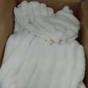 BEDELITE Fleece King Comforter Set -Super Soft & Warm Fluffy Cream White Bedding, Luxury Fuzzy Heavy Bed Set for Winter with 2 Pillow Cases