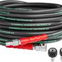 3/8" Pressure Washer Hose 25FT 4800PSI with 3/8 Inch Quick Connect, Kink Resistant Industry Grade Steel Wire Braided, Wear Resistant Power Washer Hose with M22 14mm Adapter