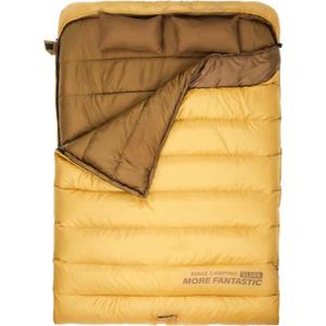 BISINNA Double Sleepinag Bag for Adults Two Person Queen Size Camping Sleeping Bag for All Season Backpacking Hiking Cold Weather with Compression Sack (Yellow)