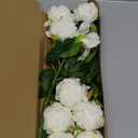 10pcs White Silk Peonies with Single Stem - Faux Flowers for Wedding Table Centerpieces, Home Decorations, Bridal Bouquets & Floral Arrangements