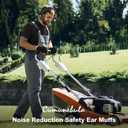 Noise Reduction Ear Protection Ear Muffs, Shooting Ear Protection, SNR 28dB Noise Cancelling Headphones for Adults Kids Autism, Hearing Protection for Shooting,Gun Range,Mowing (Black With Red)