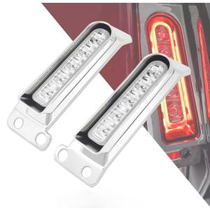 HDBUBALUS LED Saddlebag Support Inserts Auxiliary Fender Light Filler Panel Brake Tail Lights Fit For Harley Electra Glide Road King Ultra Limited 2014-2024 Chrome Housing Clear Lens