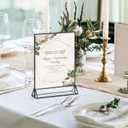 8.5x11 Picture Frame Black Acrylic Sign Holder Double-Sided Display Stand for Wedding Signs Table Numbers Menu Holders Pack of 6