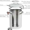 Veken Coffee Canister with Window, Airtight Stainless Steel Kitchen Food Storage Container with Lids, Date Tracker and Scoop for Grounds Coffee, Beans, Tea, Flour, Cereal, Sugar Jars, 22OZ, White