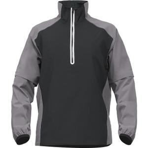 fit space Waterproof Golf Rain Jacket for Men 20K Performance Lightweight Rain Jackets for All Sports (X-Large, Grey-half-zip)